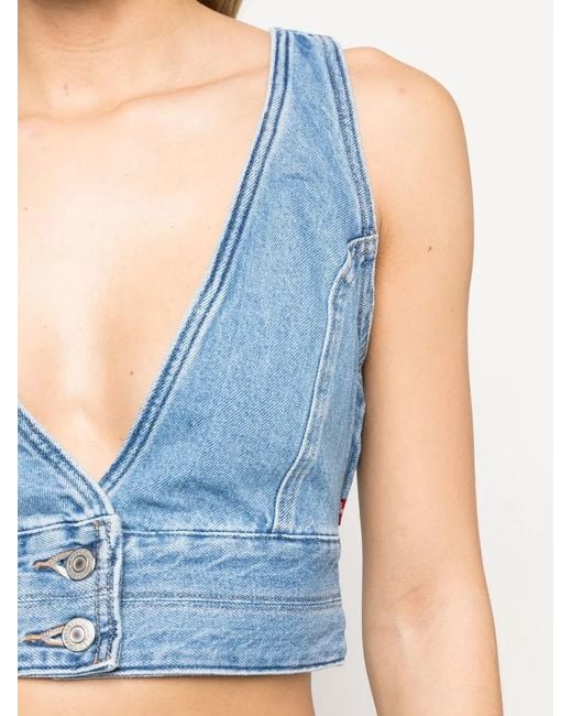 Levi's Blue Denim Sleeveless Top