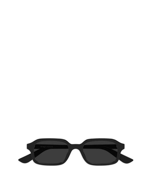 McQueen Black Geometric Frame Sunglasses for men