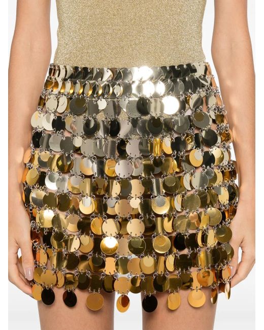 Rabanne Metallic Gradient-Effect Mini Skirt