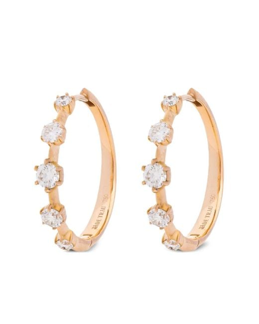 Jade Trau Eternity ダイヤモンド フープピアス 18kローズゴールド Metallic