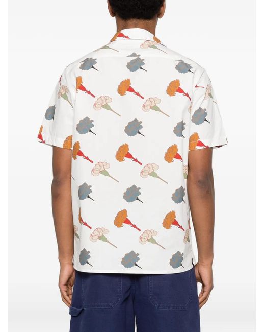 Paul Smith White Carnation-Print Shirt for men