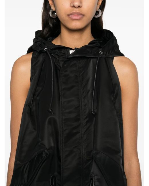 Sacai Black Kleid Mit Kapuze