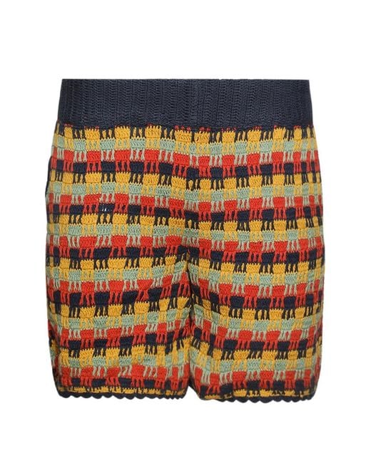 BAZISZT Orange Conondrum Multicoloured Patterned Shorts for men