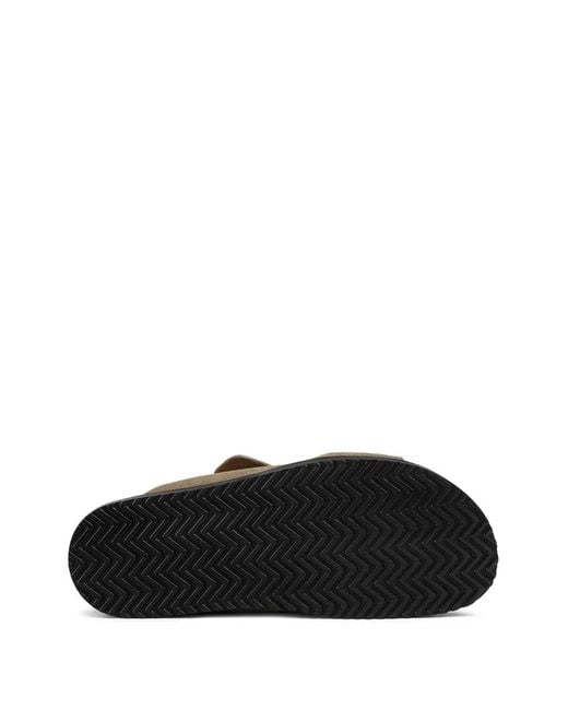 Doucal's Brown Crossover-Strap Slide Sandals for men