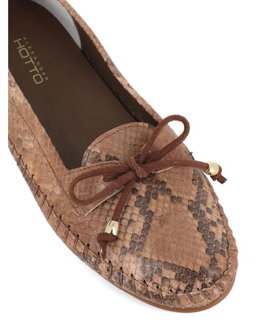 Alexander Hotto Brown Bow Loafers