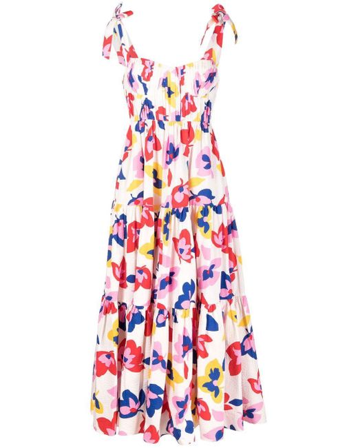 Kate Spade Floral-print Maxi Dress in White | Lyst