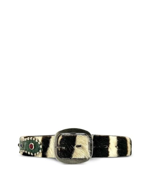 GALLERY DEPT. Black Simon Reptile-Affect Studded Fur Belt for men