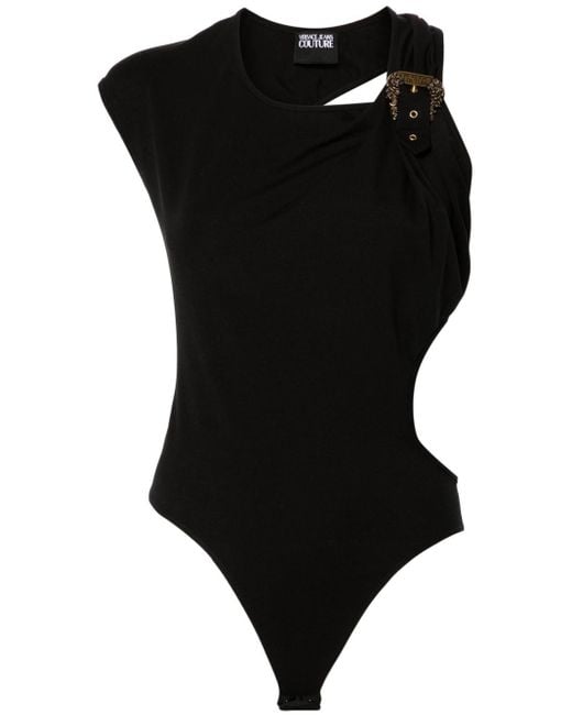 Body à boucle gravée Versace en coloris Black