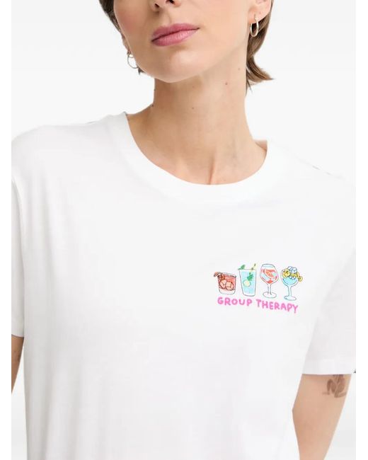 Mc2 Saint Barth White Embroidered Crew-Neck T-Shirt