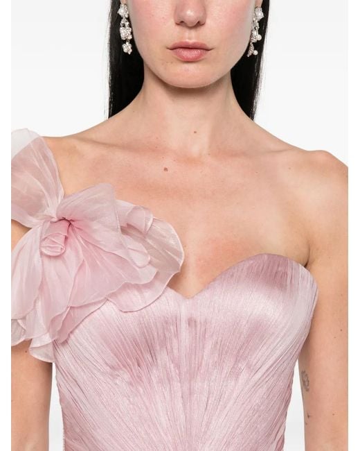 IRIS SERBAN Pink Suriel Ruched Maxi Dress