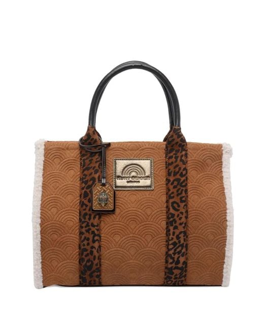 Kurt Geiger Brown Southbank Leopard-Print Tote Bag