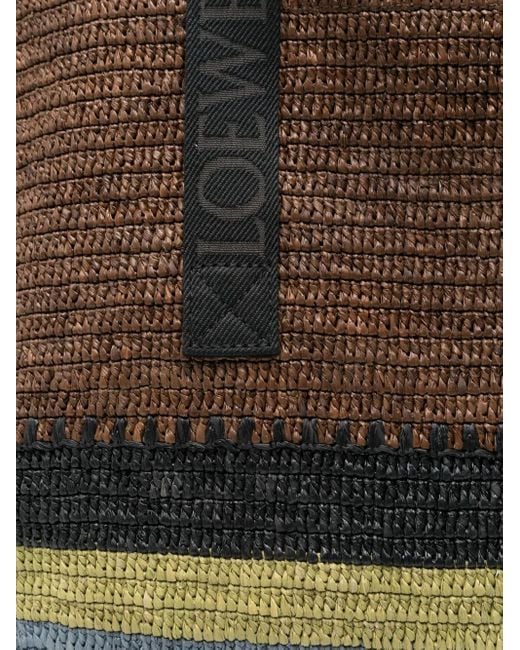 Loewe Black Fold Rafia Tote Bag for men