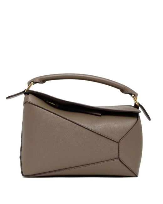 Loewe Brown Puzzle Panelled Leather Tote Bag