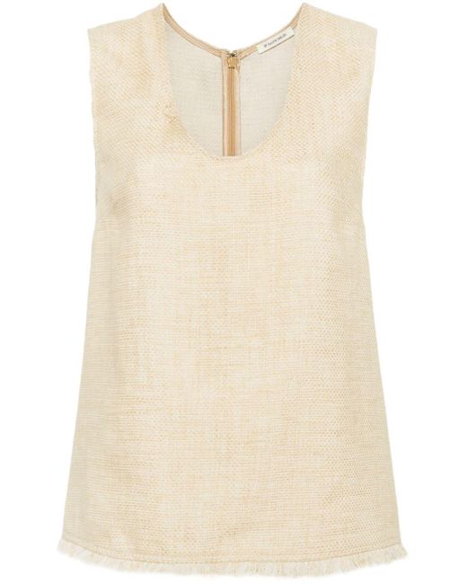 By Malene Birger Natural Debbia Fringed Tank Top