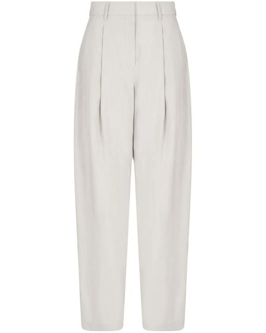Giorgio Armani White Pleated Tailored Trousers