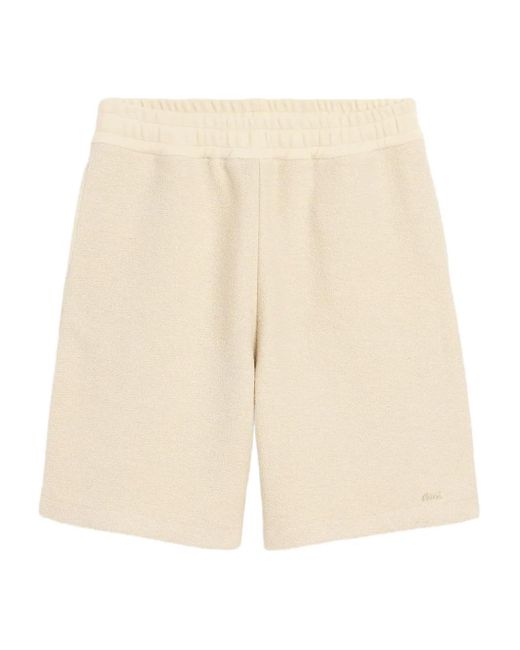 AMI Natural Curly Fleece Cotton Shorts for men