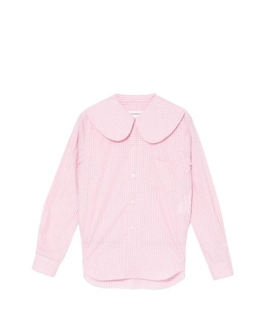 Comme des Garçons Pink Gingham Peter Pan-Collar Shirt
