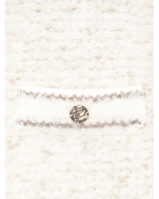 D.exterior White Cardigan Mit Pailletten