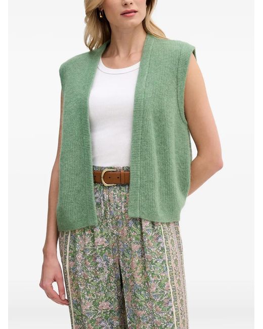 Mos Mosh Green Mmthora Ribbed-Trim Knit Vest