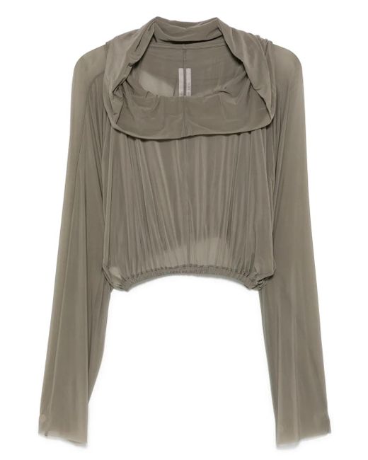 Rick Owens クロップド パーカー Gray