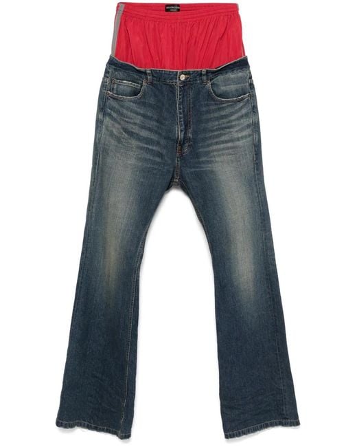 Balenciaga Blue Layered Jeans