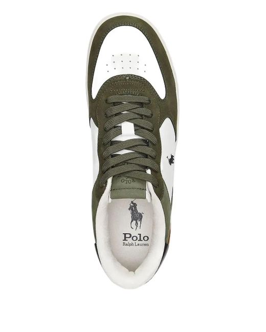 Polo Ralph Lauren Brown Masters Court Contrasting-Panel Sneakers for men