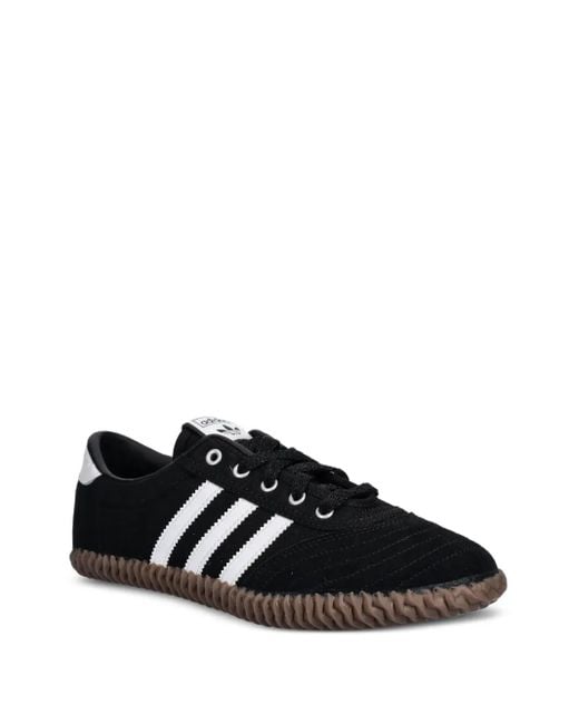 Adidas Black Volley Plimsole Three-Stripe Sneakers