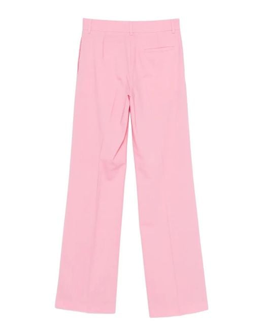 MSGM Pink Virgin Wool-Blend Pants