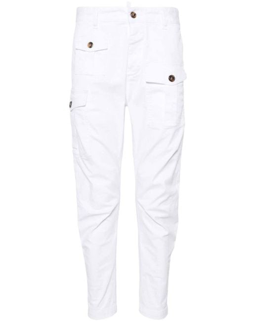 DSquared² White Sexy Cargo Trousers for men
