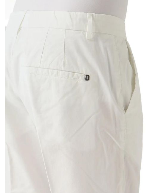 Dondup White Pablo Chino Trousers for men