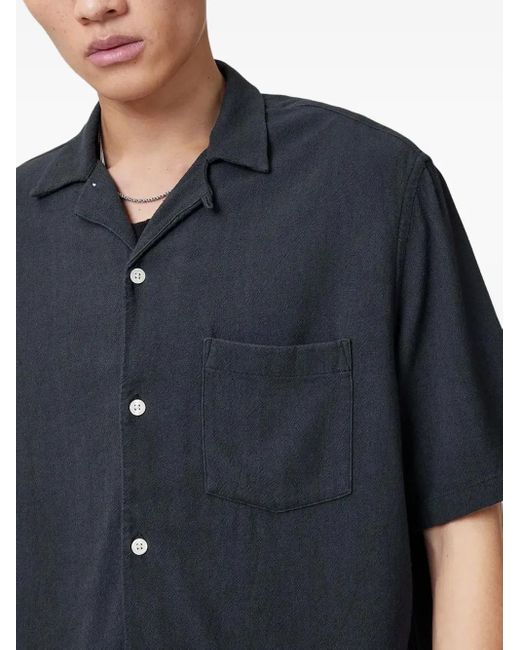 メンズ AllSaints Cudi パッチポケット シャツ Black