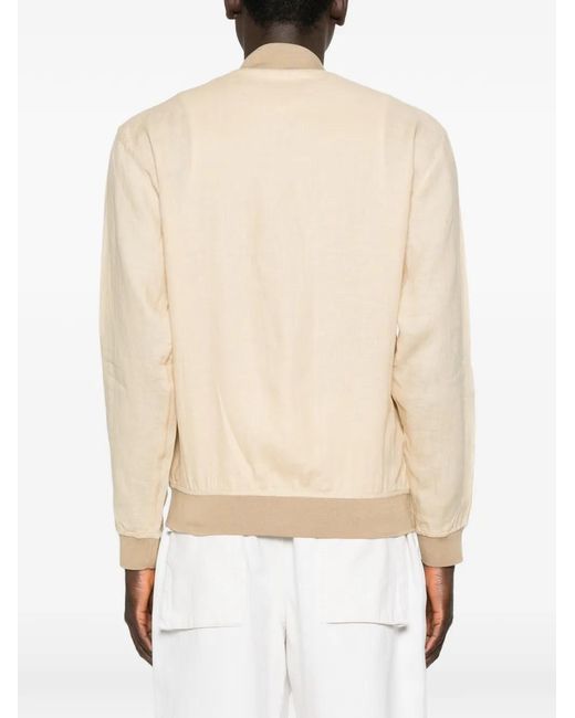 Kiton Natural Zipped Bomber Jacket for men