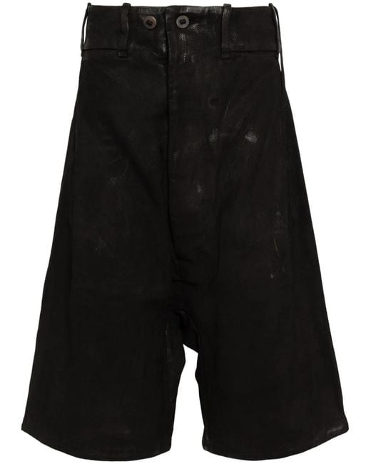 Boris Bidjan Saberi Black Drop-Crotch Shorts for men