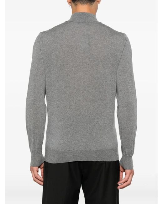Canali Gray Half-Zip Top for men
