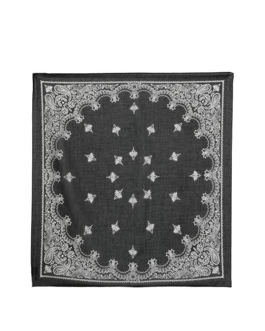Destin Gray Cot Carre Paisley Printed Scarf