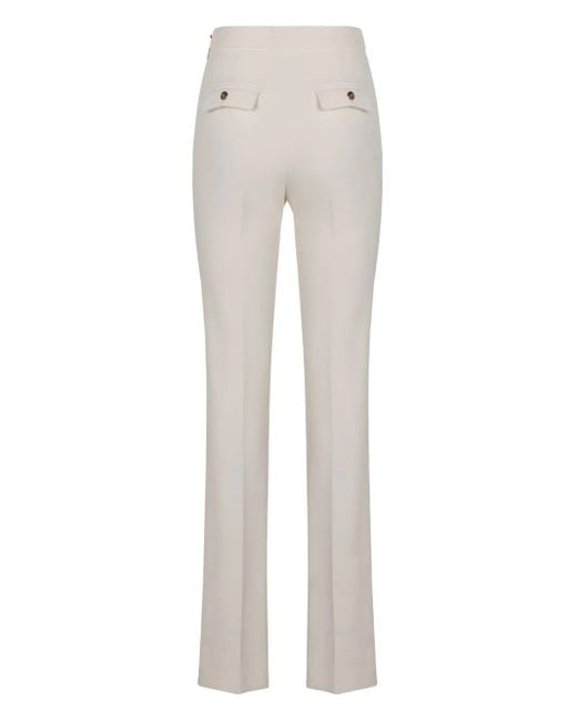 Elisabetta Franchi White Chain Tassel Crêpe Trousers