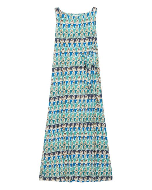 Maliparmi Blue Geometric-Print Dress
