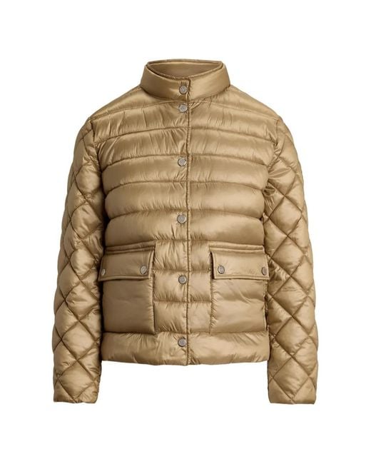 Ralph Lauren Natural Quilted Mockneck Jacket