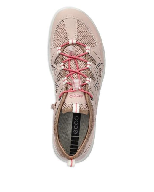 Ecco Pink Terracruise Mesh-Panelled Lace-Up Trainers