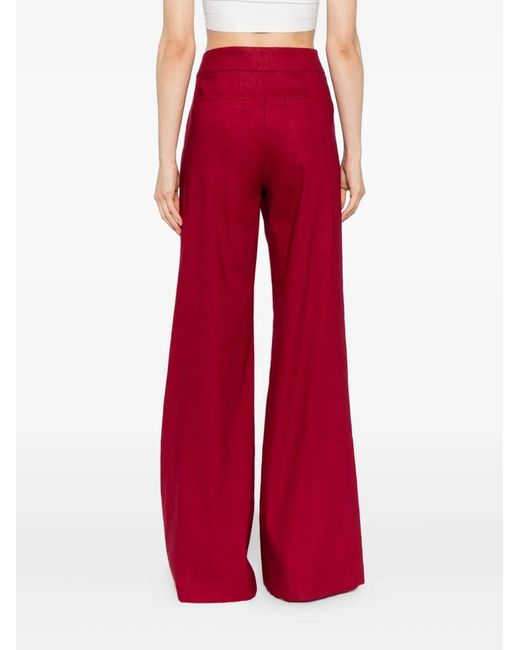 Alice + Olivia Red Wide-Leg Trousers