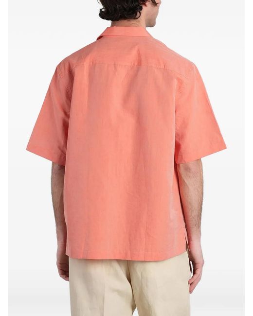 Paul Smith Pink Chemise Brodée À Manches Courtes for men