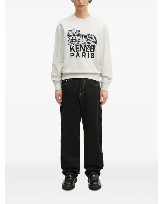 KENZO White Cargo Jeans for men