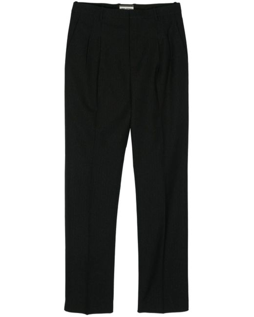 Pantaloni dritti a righe di Saint Laurent in Black da Uomo