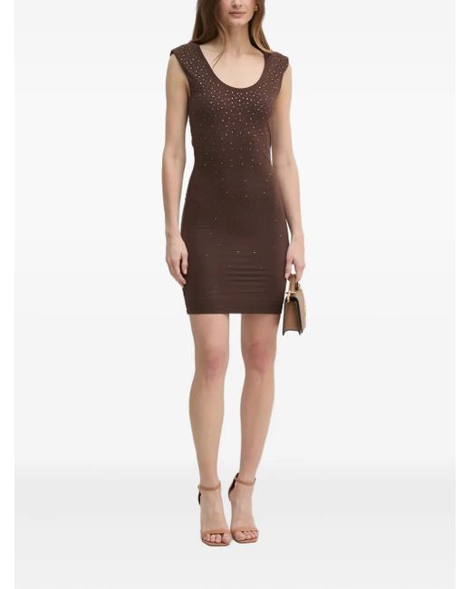 Guess Natural Rosy Hotfix Embellished Mini Dress