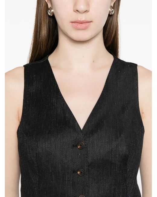 Tagliatore Black Gracie Button Waistcoat