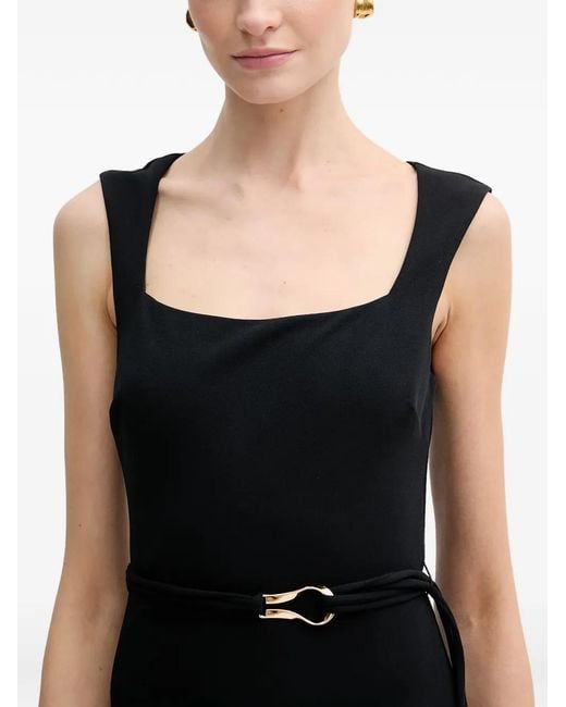 Guess Black Square Neck Belt Dress