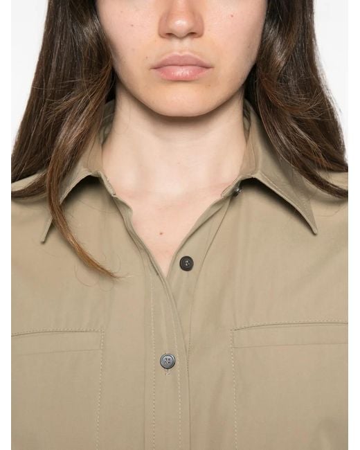 Fendi Natural Short-Sleeve Midi Dress