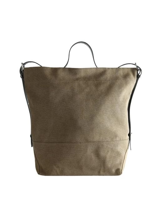 Lemaire Green Canvas Tote Bag for men