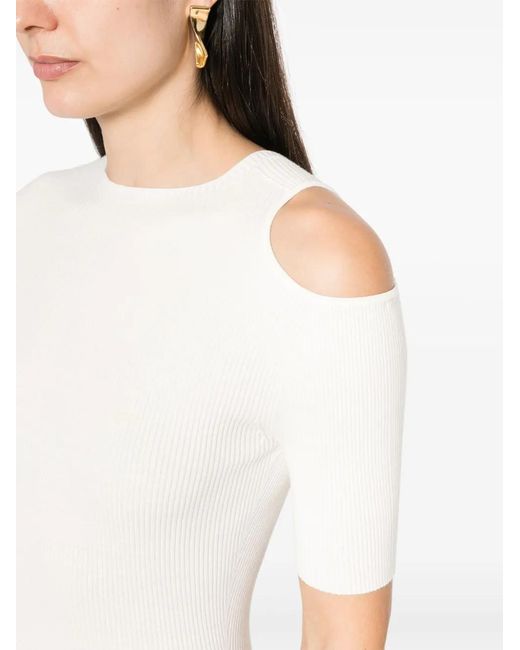 Aeron White Ribbed Midi Dress