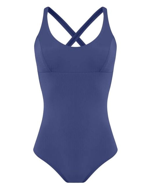 Amir Slama Blue Criss-Cross Swimsuit